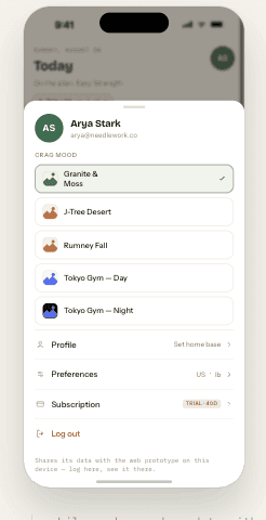 The mobile app's account sheet, signed in as Arya Stark
